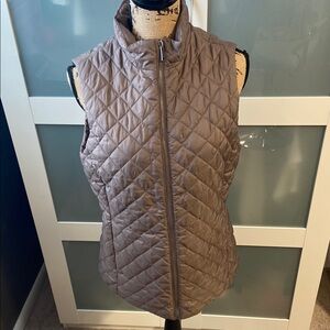 Banana Republic Brown Quilted Vest with High Collar